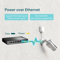 TP-Link TL-SG1008P 8-Port Metal Gigabit Desktop PoE Switch with 4-Port PoE+ (64W)