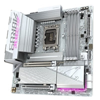 Gigabyte B860M AORUS ELITE WIFI6E ICE Intel 1851 Socket Motherboard, Micro-ATX, 4x DDR5 Slots, 3x M.2 Sockets, Fitted I/O Shield, 2.5GbE LAN, Wi-Fi 6E, 1x DisplayPort / 1x HDMI / 1x USB-C (USB4)