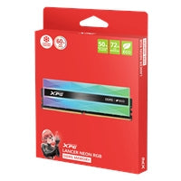 Adata Lancer Neon AX5U8000C3816G-DCLANRSG 32GB (2 x 16GB) DDR5 8000MHz, CL38, 1.45v, Silver RGB Eco System Memory, Using Eco-Friendly Material