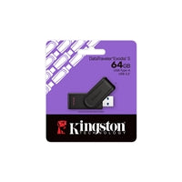 Kingston DataTraveler Exodia S DTXS/64GB USB Flash Drive, 64GB, USB 3.2, Black, Swivel Cap Design