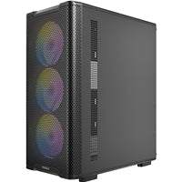 Antec VX310 ARGB Mid-Tower Gaming PC Case - Pre-Installed 4 x 120mm ARGB Fans, Tempered Glass Side Panel, High-Airflow Mesh Front - ATX/Micro-ATX/ITX