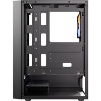 Antec AX27 RGB Elite Mid-Tower Gaming PC Case with Tempered Glass, Full Mesh Front Panel, 4 Pre-installed 120mm Fixed-RGB Fans, ATX/Micro-ATX/ITX Compatible, Black