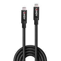 LINDY 43308 5m Active USB 3.2 Gen 2 C/C Cable, Data transfer rates up to 10Gbps, Supports video resolutions up to UHD 8K 7680x4320@60Hz including 4K 4096x2160@120Hz, 2 year warranty