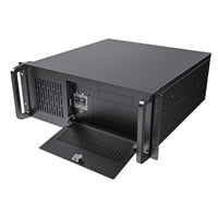 CiT 4U Rackmount Server Case 500mm, Heavy-Duty Industrial Chassis with Lockable Front Door, Supports ATX/mATX, 8x Internal HDD Bays for Massive Storage, Black