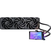 Antec Vortex View 360 Black AIO Liquid CPU Cooler, Massive 5-Inch Rotatable IPS LCD Display, 9th Gen Asetek Pump for 400W TDP, Triple 120mm PWM Fans, ARGB Backglow
