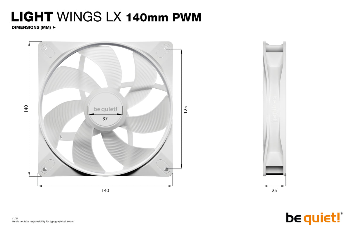 be quiet! LIGHT WINGS LX 140mm PWM 3-Pack White Computer case Fan 14 cm 3 pc(s)