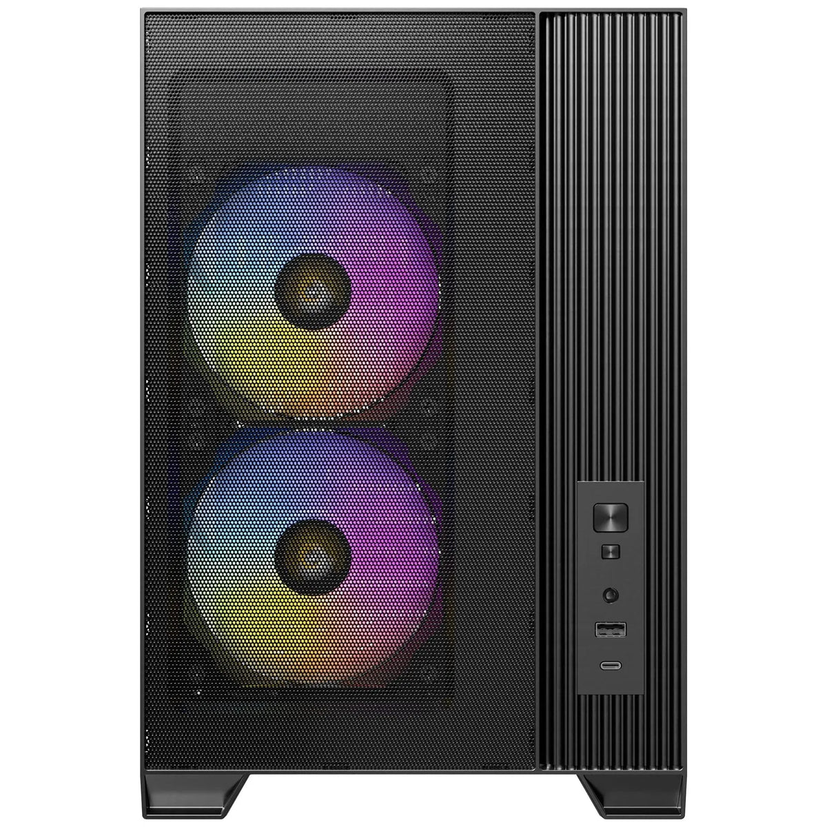 Antec FLUX M Mini Tower PC Case - Tempered Glass, Steel/Plastic, 6 PWM Fans, USB-C, Micro-ATX/ITX Compatibility