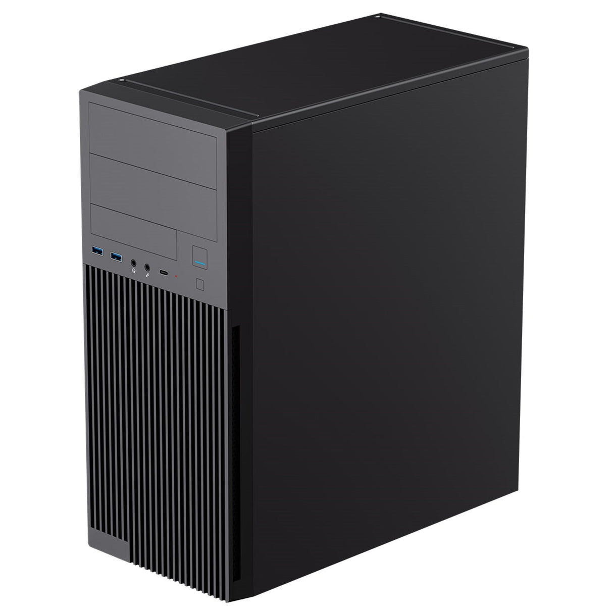 CiT Academy Mid-Tower Office PC Case With USB Type C and 80mm Rear Black Fan and 500W Power Supply Included
