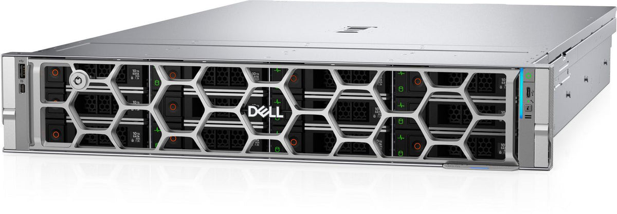 Dell Intel Xeon 6 6507P (48MB Cache, 3.5GHz), 32GB DDR5-SDRAM, 960GB SSD, PERC H965i Controller, Front, DC-MHS, iDRAC10, Unconfigured RAID for HDDs or SSDs (Mixed Drive Types Allowed), Enterprise 17G, 2 x 1100W, No OS