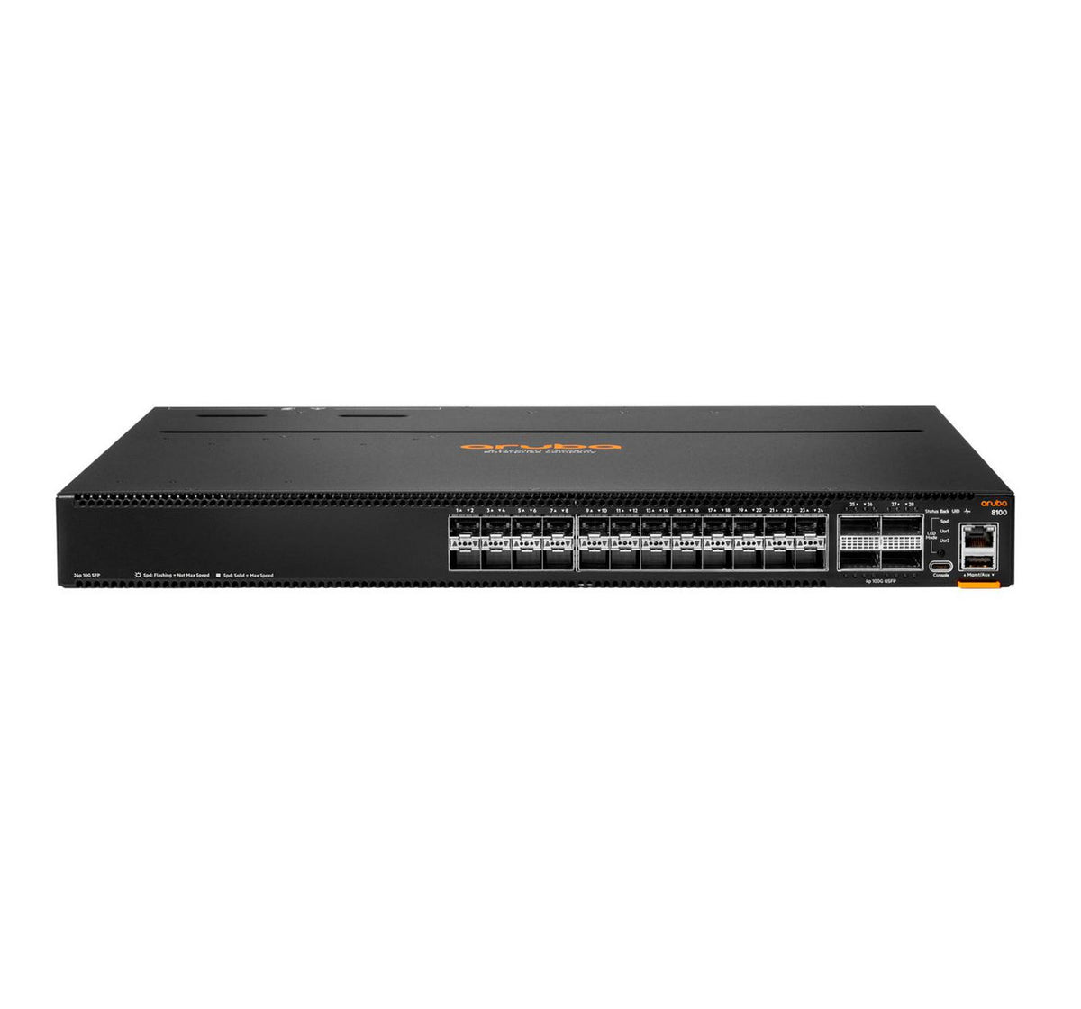 Hewlett Packard Enterprise Aruba Networking CX 8100 24x10G SFP+ 4x40/100G QSFP28 FB Airflow 3Fan 2AC PSU Switch Bundle