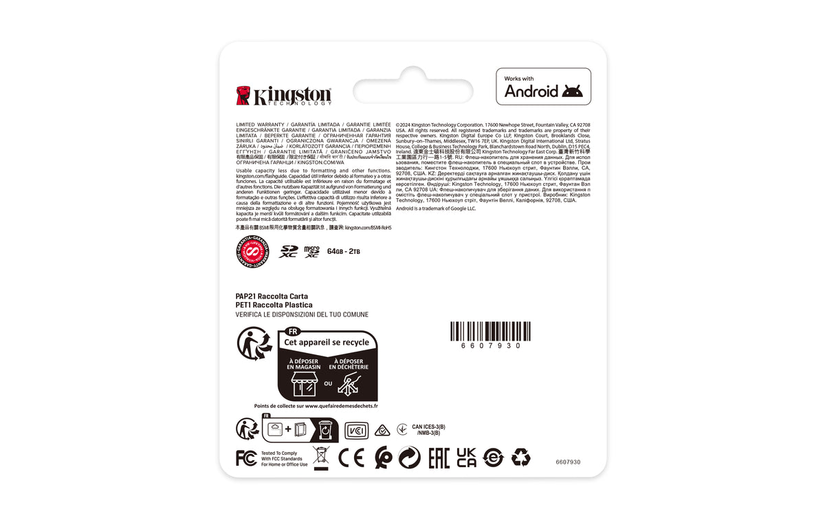 Kingston Technology 256GB microSDXC Canvas Select Plus Gen3 150MB/s A1 Card + Adapter