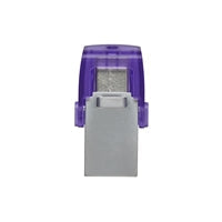 Kingston DataTraveler microDuo 3C 256GB OTG Dual USB-A to USB-C USB 3.2 Gen 1 Flash Drive, Purple