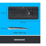 Logitech MK540 Advanced Wireless Keyboard and Mouse Combo for Windows, 2.4 GHz Unifying USB-Receiver, Multimedia Hotkeys, 3-Year Battery Life, for PC, Laptop, QWERTY UK Layout, Black