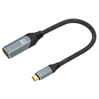 Prevo USBC-HDMI-ADA Display Converter Adapter, USB Type-C (M) to HDMI (F), 0.2m, Black & Silver, HDMI 2.0, Supports up to 4K@60Hz, Braided Cable, Retail Box Packaging