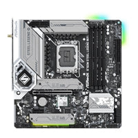 ASRock B760M Steel Legend WiFi Intel 1700 Socket Motherboard, Micro-ATX, 4x DDR5 Slots, 3x M.2 Sockets, Fitted I/O Shield, 2.5GbE LAN, Wi-Fi 6E, 1x DisplayPort / 1x HDMI Port