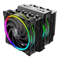 Akasa Soho H7 ARGB CPU Cooler, Black, 2x 120mm PWM Fan, Dual Tower, Aluminium Fins, 7x Copper Heatpipes, Intel/AMD