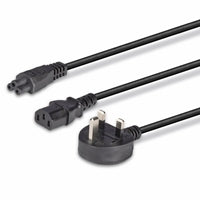 Lindy 30374 2.5m UK 3 Pin Plug To IEC C13 (Kettle) & IEC C5 (Clover) 10 Amp Mains Splitter Extension Cable - Black