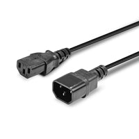 Lindy 30331 2m IEC C13 (Kettle) To IEC C14 (Kettle) Mains Extension Cable - Black