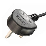 Lindy 30446 1m UK 3 Pin Plug To Right Angle IEC C13 (Kettle) 5 Amp Fuse Mains Extension Cable - Black