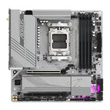 Gigabyte B650M AORUS ELITE AX ICE AMD AM5 Socket Motherboard, Micro-ATX, 4x DDR5 Slots, 2x M.2 Sockets, Fitted I/O Shield, 2.5GbE LAN, Wi-Fi 6E, 1x DisplayPort / 1x HDMI Port