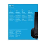 Logitech H540 USB Headset with Noise-Cancelling Mic and On Ear Controls