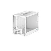 DeepCool CH160 Ultra-Portable Gaming Case White Micro Tower with Tempered Glass Side Window Panel, Advanced Cooling, USB 3.0/USB-C Ports, Pre-Installed Fans, Mini-ITX