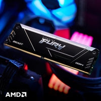 Kingston FURY Beast KF432C16BB2A/8 8GB (1x 8GB) DIMM System Memory, 3200MHz, DDR4, CL16, Black, RGB, Intel XMP