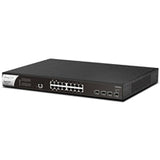 DrayTek VSPQ2200XB-K VigorSwitch PQ2200xb 16 Port 2.5 GbE POE+ Managed Layer 2+ Switch with 4x POE++ Ports and 4x 10GbE SFP+ Ports
