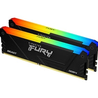 Kingston FURY Beast KF436C17BB2AK2/16 16GB (2x 8GB) DIMM System Memory, 3600MHz, DDR4, CL17, Black, RGB, Intel XMP