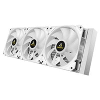 ANTEC Symphony 360 AiO Liquid CPU Cooler, Universal Socket, White, 360mm Radiator, PWM 1600RPM Cooling Fans, Addressable RGB LED Lighting with Chromatic ARGB Lighting Pump Head