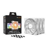 be quiet! Light Wings LX 120mm PWM High-Speed Fan, ARGB Lighting, White, Ultra-Quiet Operation, High Airflow, Rifle Bearing, Daisy-Chaining Support, 3-Pack
