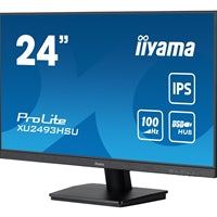 iiyama ProLite XU2493HSU-B7 IPS Monitor - 24 Inch, 1920x1080 Full HD (1080p) @ 100 Hz, 250 cd/m, 1ms, USB-Hub, HDMI, DisplayPort, speakers, VESA, Matte Black