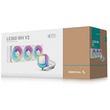 DeepCool LE360 V2 White 360mm Liquid CPU Cooler, Triple 120mm ARGB Fans, Anti-Leak Tech, Quiet High-Performance Pump, Compatible with Intel & AMD Sockets