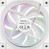 DeepCool FL12 120mm PWM 3 Pack Reverse White Fan - High Performance, Low Noise, Fluid Dynamic Bearing, 36 ARGB LEDs, 500-2150 RPM, 55 CFM Airflow, 4-Pin PWM Control