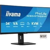 iiyama ProLite Curved Monitor XCB3497WQSNP-B1 34" VA Ultra-Wide Screen with KVM Switch, LAN, USB-C Dock, 0.4ms, 120Hz, HDMI, DisplayPort, Speakers, Height Adjustment