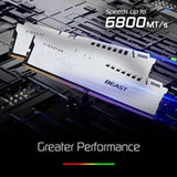 Kingston FURY Beast KF560C36BWE2-16 16GB (1x 16GB) DIMM System Memory, 6000MHz, DDR5, CL36, White, Intel XMP, AMD EXPO