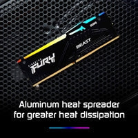 Kingston FURY Beast KF552C40BB2AK2-64 64GB (2x 32GB) DIMM System Memory, 5200MHz, DDR5, CL40, Black, RGB, Intel XMP