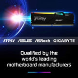 Kingston FURY Beast KF560C36BBEA-8 8GB (1x 8GB) DIMM System Memory, 6000MHz, DDR5, CL36, Black, RGB, Intel XMP, AMD EXPO