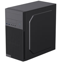 CiT Mentor Micro-ATX Office PC Case With USB Type C and 80mm Rear Black Fan Included