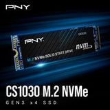 PNY CS1030 (M280CS1030-250-RB) 250GB SSD, PCIe Gen3 x4 Interface,Max Read 2500MB/s, MaxWrite 1100MB/s, 5 Year Limited Warranty