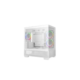 DeepCool CG380 3F Micro-ATX Gaming Case White  Panoramic Tempered Glass Side Panel, Mesh Airflow Front, 3 Pre-Installed ARGB Fans, USB-C & USB-A Front I/O, Spacious SFF/mATX/ITX Build Support