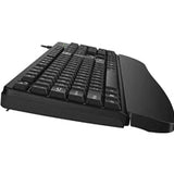 Genius KB-123 Wired AI Copilot Business Keyboard with Palm Rest, USB Plug and Play, Multimedia Function Keys, Full Size UK Layout Design for Home or Office, Black