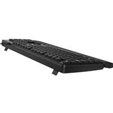 Genius KB-123 Wired AI Copilot Business Keyboard with Palm Rest, USB Plug and Play, Multimedia Function Keys, Full Size UK Layout Design for Home or Office, Black