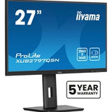 iiyama ProLite XUB2797QSN-B2 27" QHD IPS technology panel with USB-C dock and RJ45 (LAN), 1ms, USB Hubx4, HDMI, DisplayPort, Freesync, 100Hz, Speakers, Black, ACR, Internal PSU, VESA