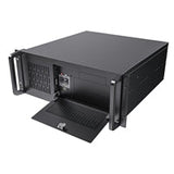CiT 4U Rackmount Server Case 500mm, Heavy-Duty Industrial Chassis with Lockable Front Door, Supports ATX/mATX, 8x Internal HDD Bays for Massive Storage, Black