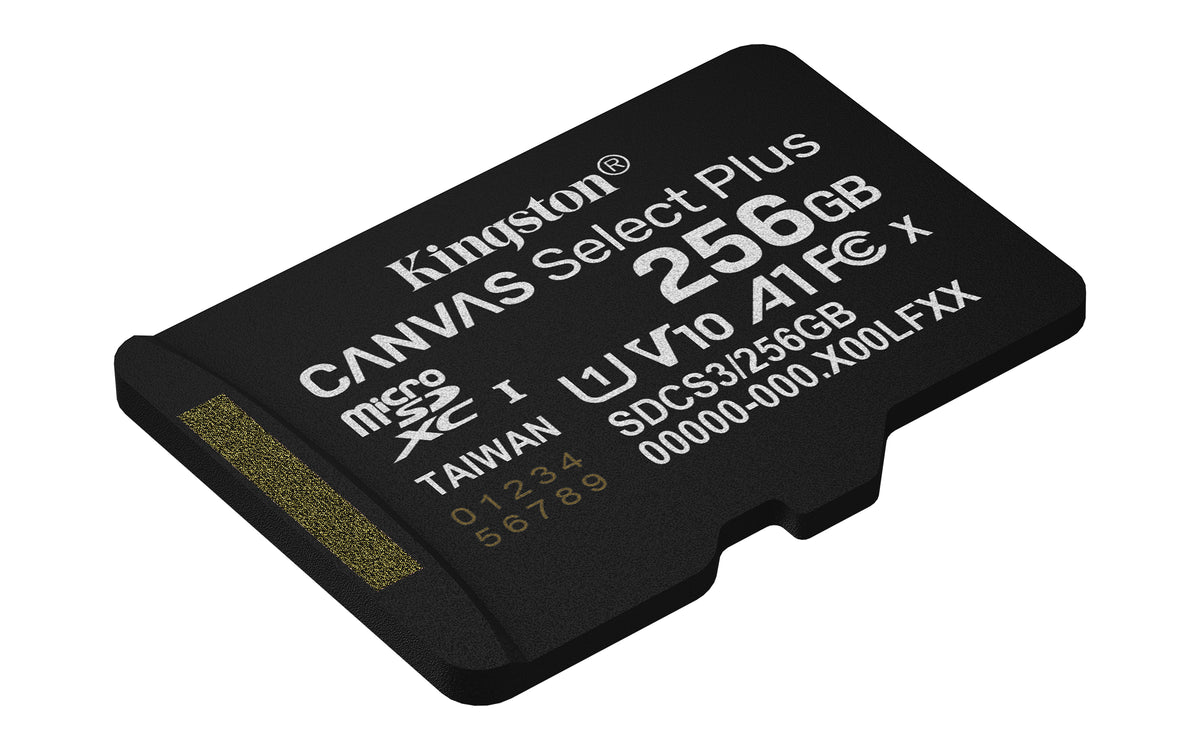 Kingston Technology 256GB microSDXC Canvas Select Plus Gen3 150MB/s A1 Card + Adapter