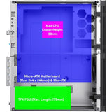 CiT S8i SFF Micro-ATX PC Case - 8.3L Compact Desktop Chassis, Brushed Front, 1 x 80mm Fan, 2 x USB 3.0, TFX PSU Support, Black
