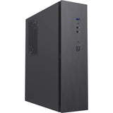 CiT S8i SFF Micro-ATX PC Case - 8.3L Compact Desktop Chassis, Brushed Front, 1 x 80mm Fan, 2 x USB 3.0, TFX PSU Support, Black