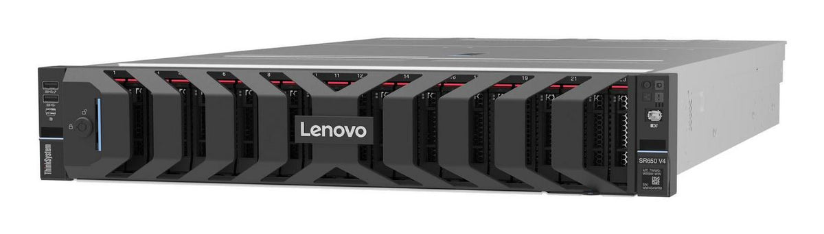 Lenovo ThinkSystem SR650 V4, 1x Intel Xeon 6515P 16C 2.3GHz 150W, 1x32GB 2Rx8, ThinkSystem RAID 940-8i 4GB Flash PCIe Gen4 12Gb Adapter, 2x1300W, 24x2.5" Chassis (Standard)