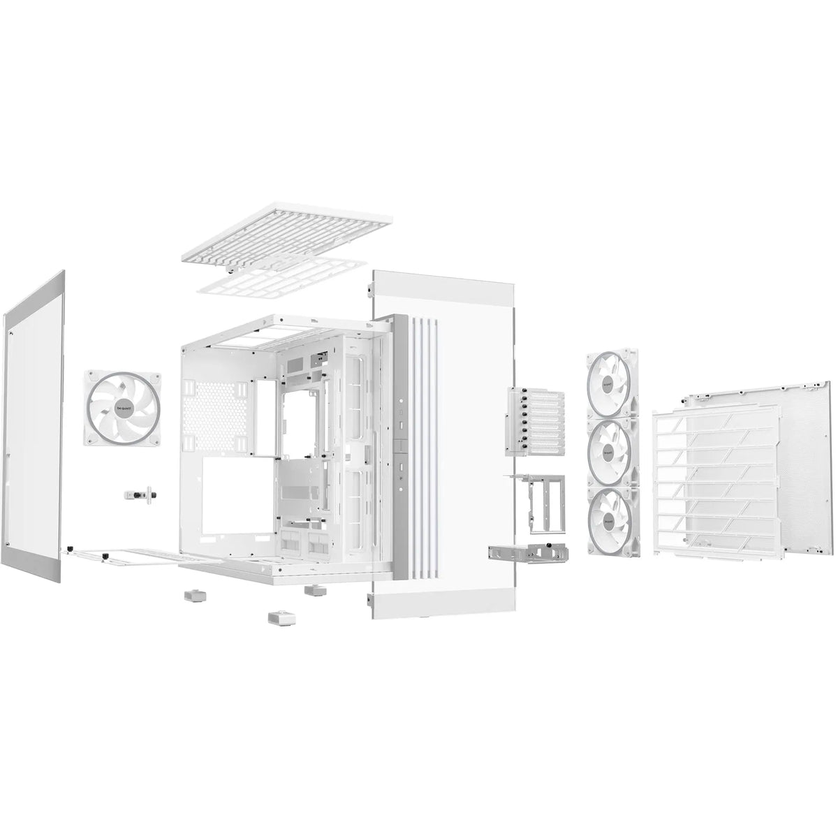 be-quiet! Light Base 900 FX, White, Full Tower E-ATX Case, Massive ARGB LED Strip, Full Windowed Design, 4 Light Wings 140mm PWM fans included